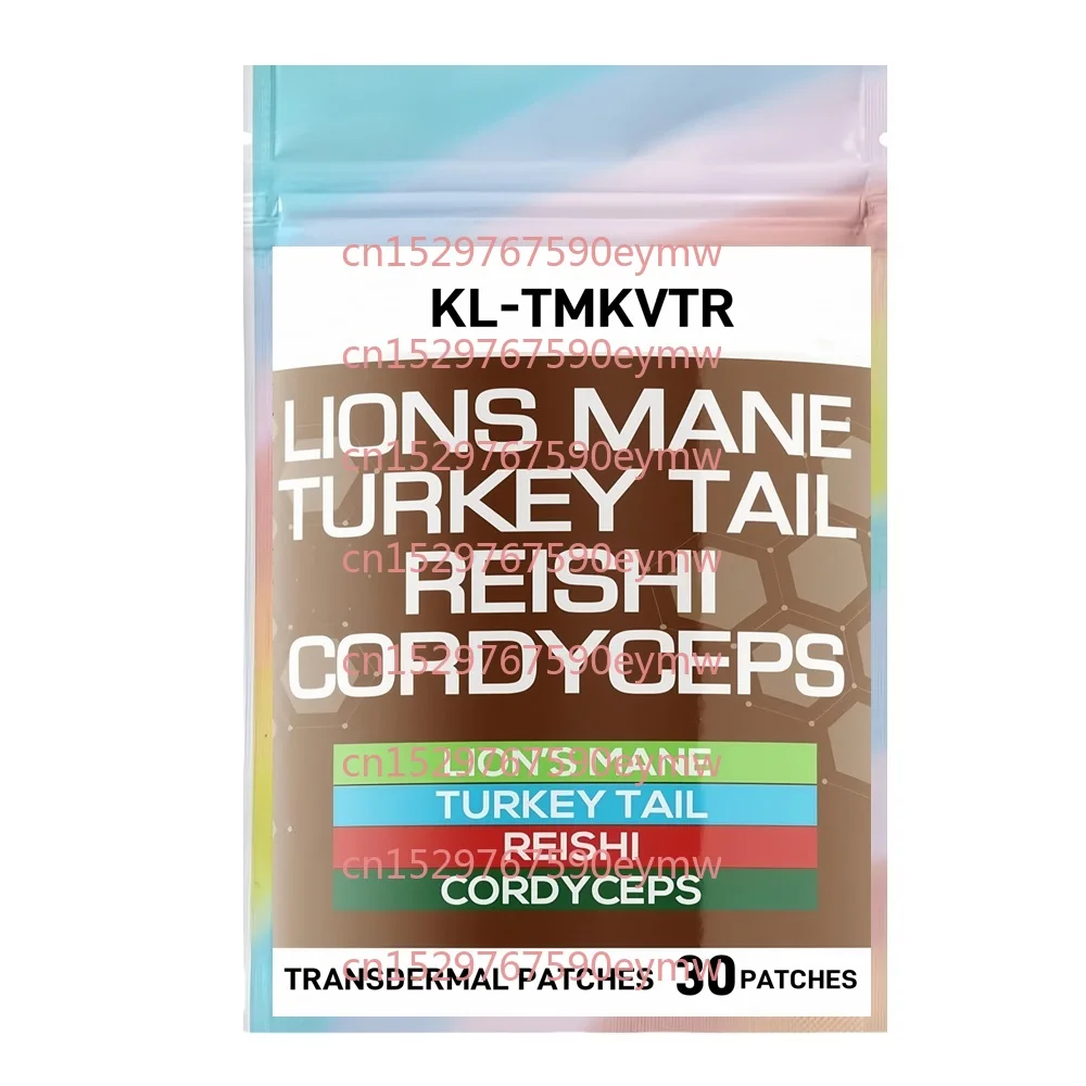 

30 Patches Lions Mane Mushroom Transdermal Patches With Turkey Tail Cordyceps Reishi - Memory & Focus Support