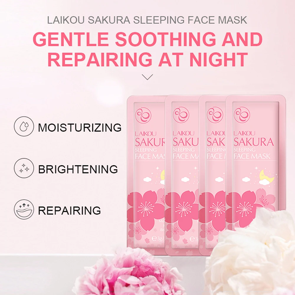 LAIKOU Sakura Facial Cleansing Skincare Set Moisturize Beauty Health Eye Mask Lip Mask Korean Facial Care Products Kit