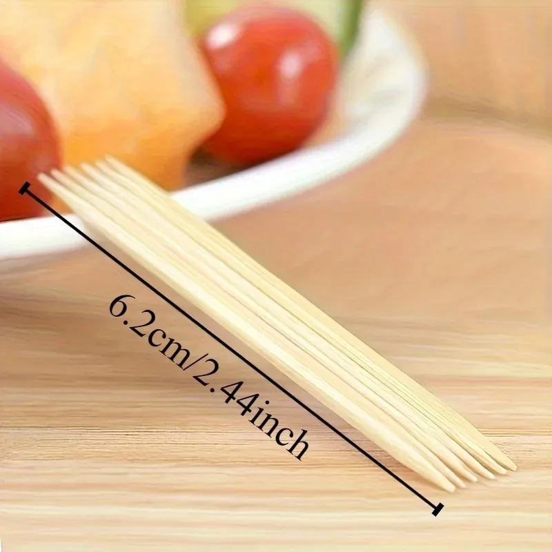 1000Pcs Natural Double‑Pointed Bamboo Toothpicks, Disposable Wooden Picks for Home Kitchen Travel Daily Oral Care Cleaning