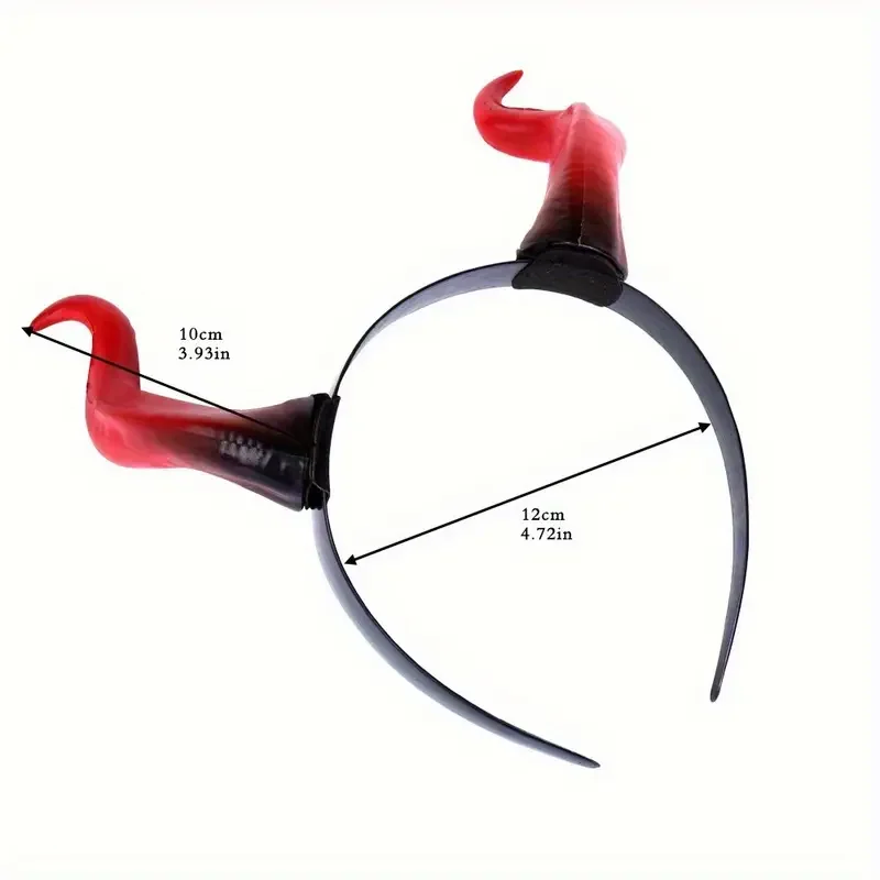 قرون الشيطان مع الملابس المطابقة - دعائم الهالوين القوطية للسحرة الداكنة، مناسبة للعب الأدوار والحفلات التنكرية والحفلات التنكرية #3