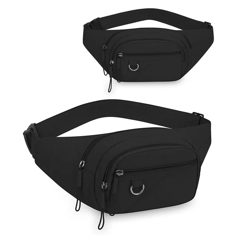 New Nylon Waist Bag Wear Resistant Large Capacity Belt Bag Solid Color Phone Bag Casual