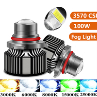 2PCSFog Light Bulb Laser Lens  H7 Led H11 H8 H9 9005 9006 HB3 9006 HB4 CSP 8000K 6000K 3000K Turbo Headlight Light For Car 12V