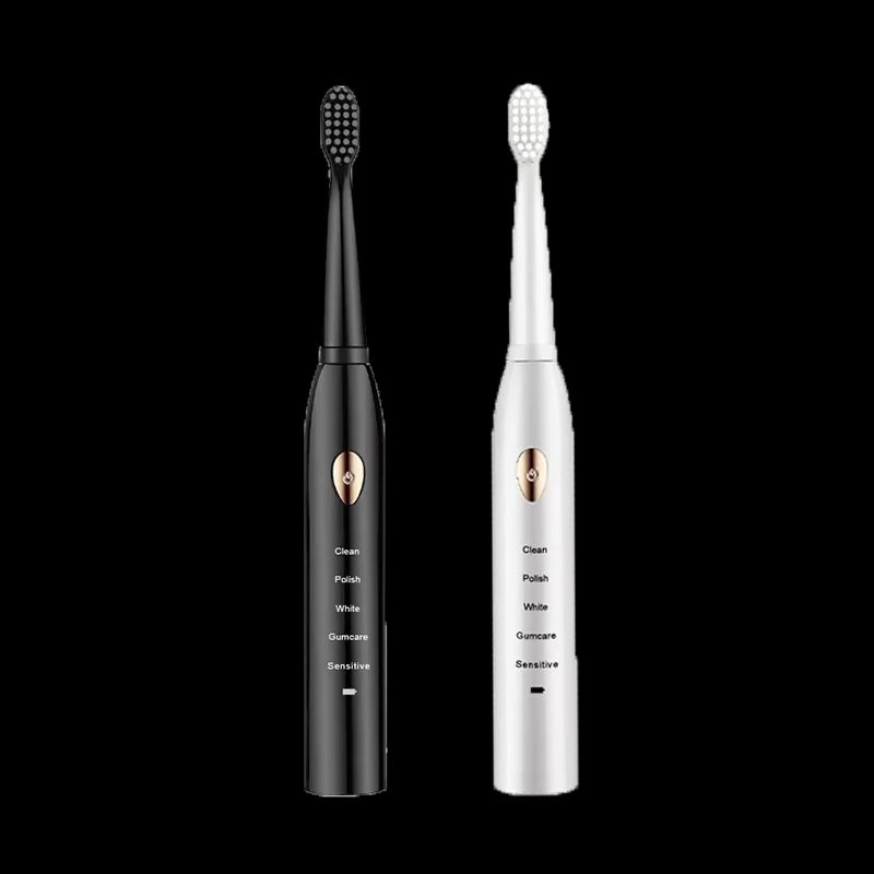 Jianpai Adult Black White Classic Acoustic Electric Toothbrush Adult 5-gear Mode USB Charging IPX7 Waterproof Acoustic Electric