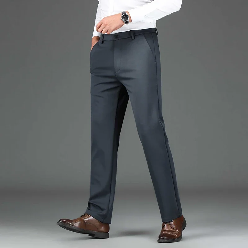 2024 Casual Official Business Suit Pants For Men Plus Size Formal Trouser Male Cotton Solid Wedding Dress Slim Fit Long Pants