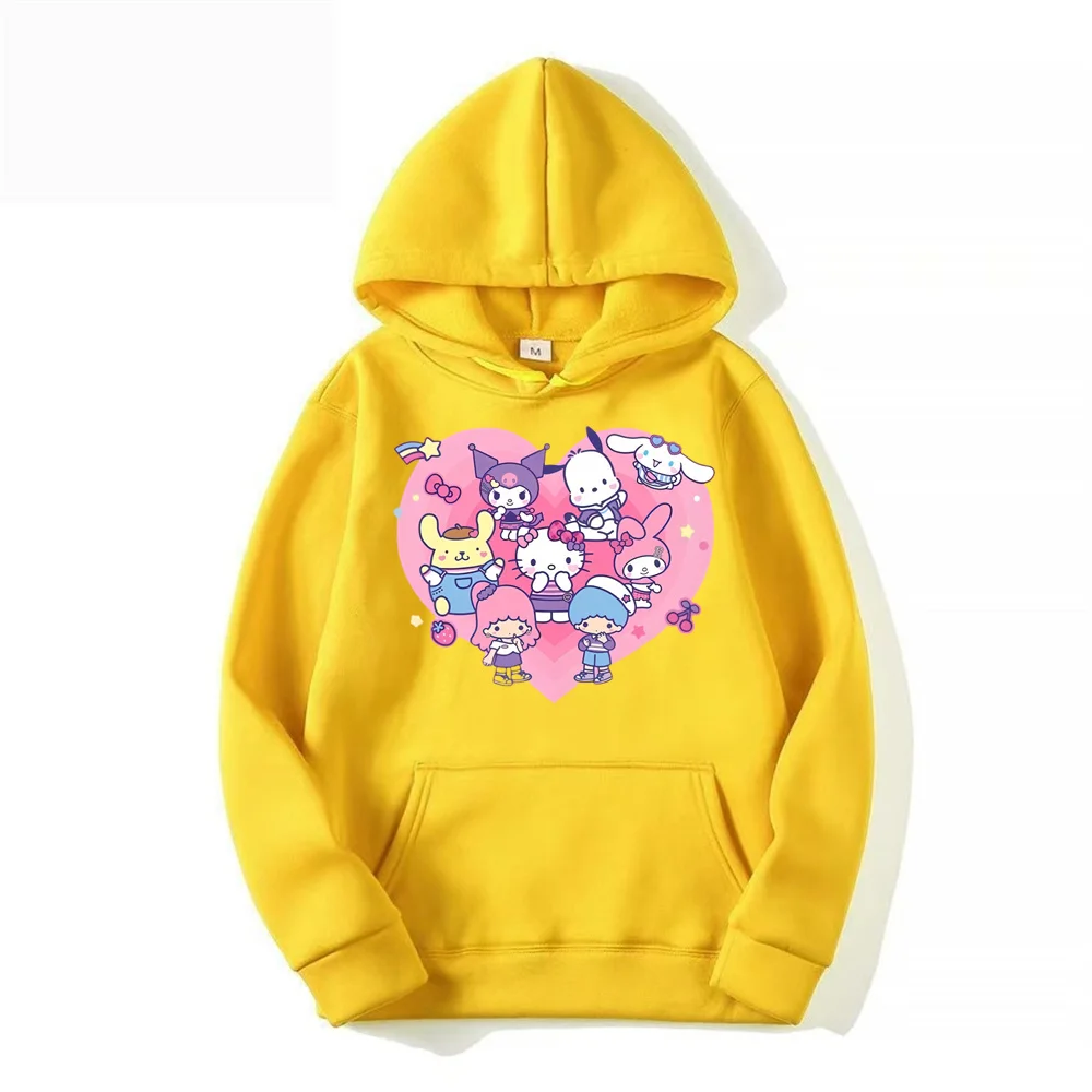 Spring and Autumn My melody And Kuromi Cartoon Anime Women Pullover Tops Spring Autumn Men Sweatshirt Pink Couple Hoodie Clothes