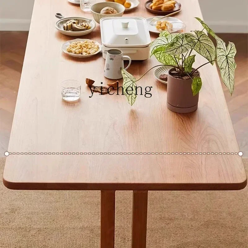 B6 zz-23  Living Room Large Long Desk Workbench Solid Wood Large Board Home Study Office Cherry Wood Dining Table Double Desk