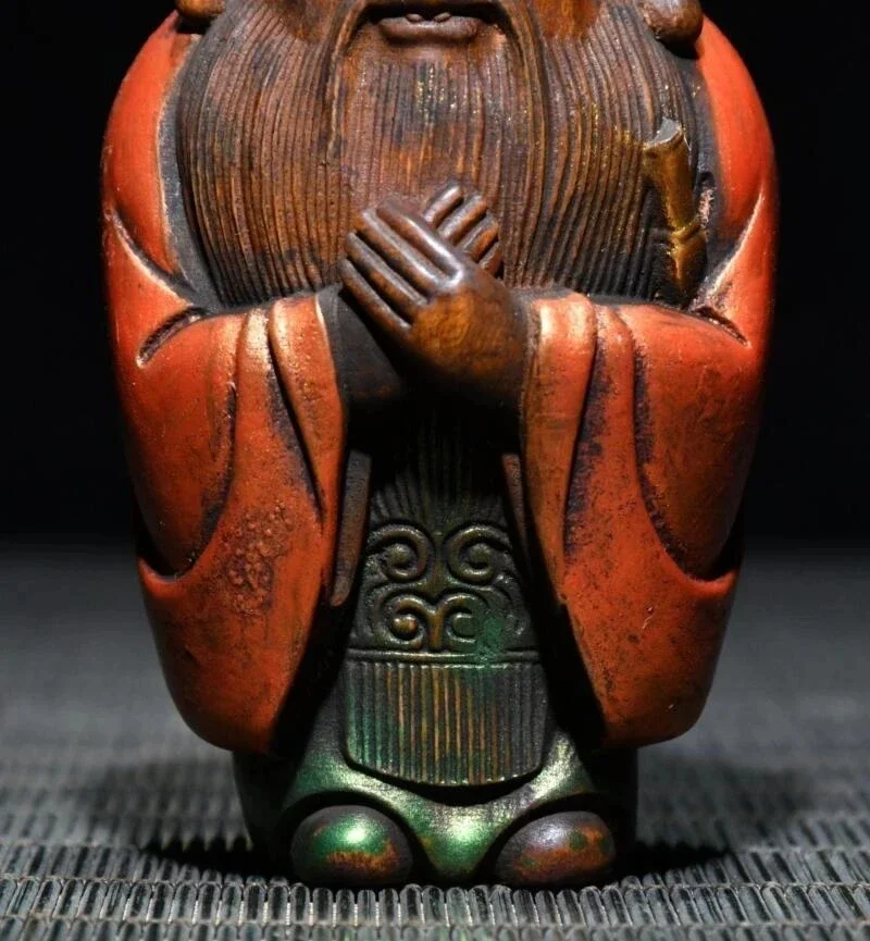 Archaize seiko Hand-carved boxwood Confucian School Founder Confucius household decoration small crafts statue