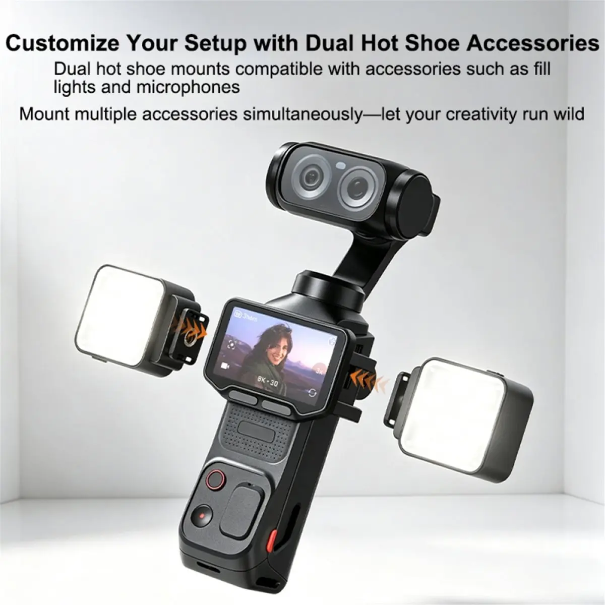 Multi-Function Expansion Frame for Luna Ultra,Quick Release Dual Cold Shoe Mount Windproof Foam 11g