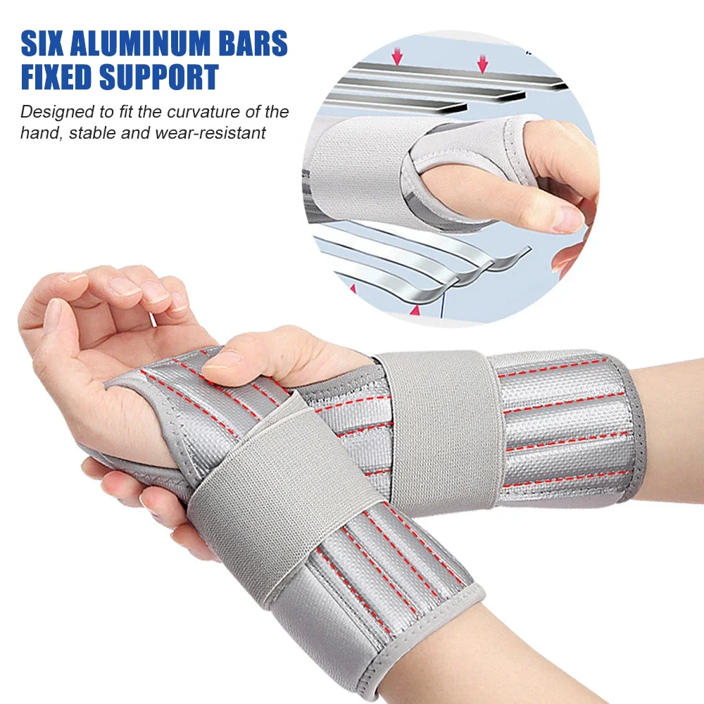 1Pc Wrist Brace for Carpal Tunnel Relief Night Support,Maximum Support with 6 Stay,Right Left Hand Tendonitis, Arthritis Sprains