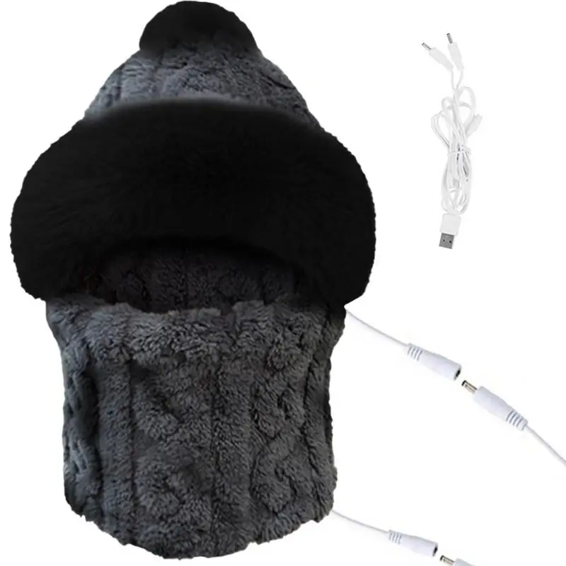 

Winter Heated Hat Cotton Winter Hats Electric Rechargeable Heated Hat Windproof Earflap Beanie Hat Women Hats For Winter