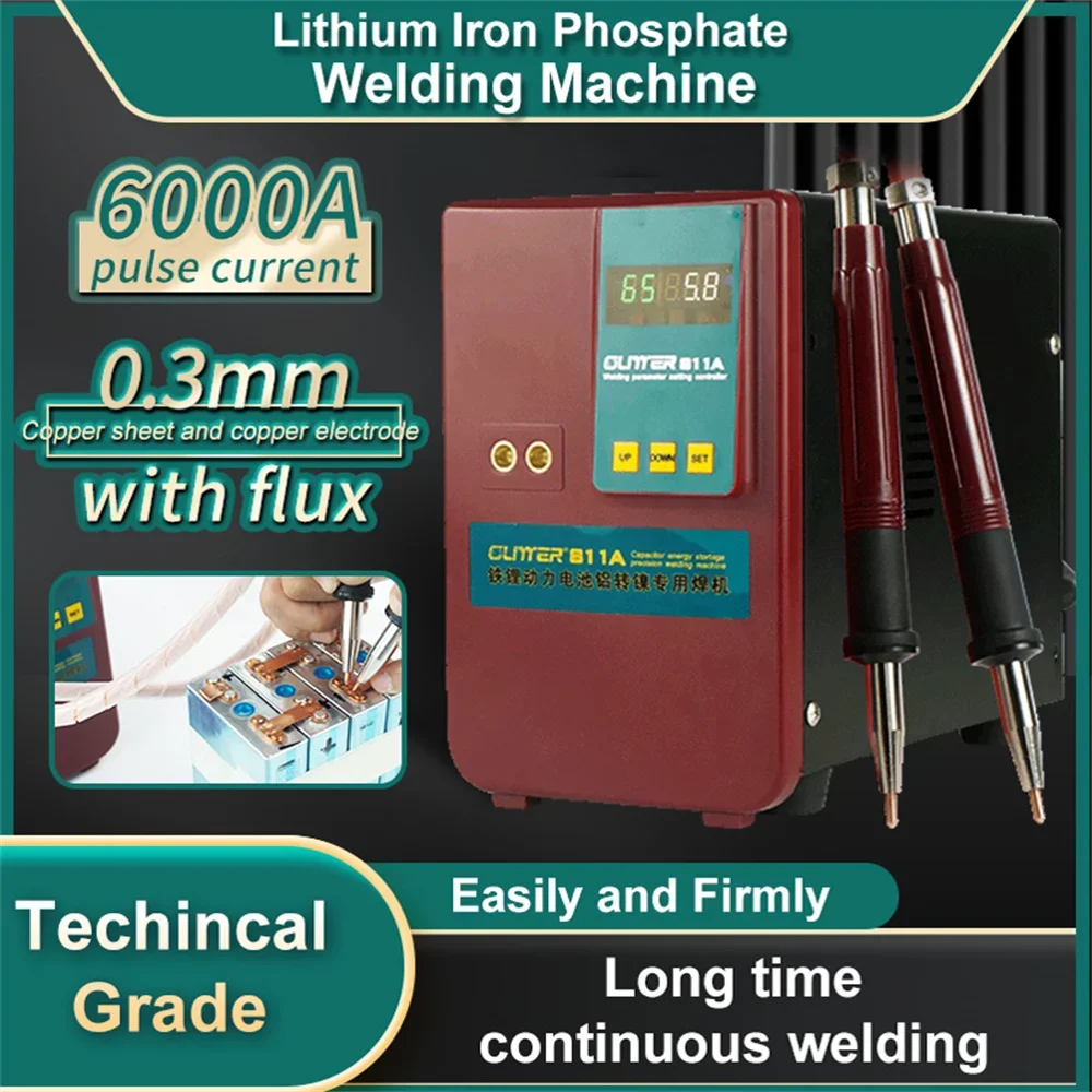 2025 Phosphate Iron Lithium Power Battery Cylinder Battery Welder 36KW 6000A 0.3mm Copper Welding Machine