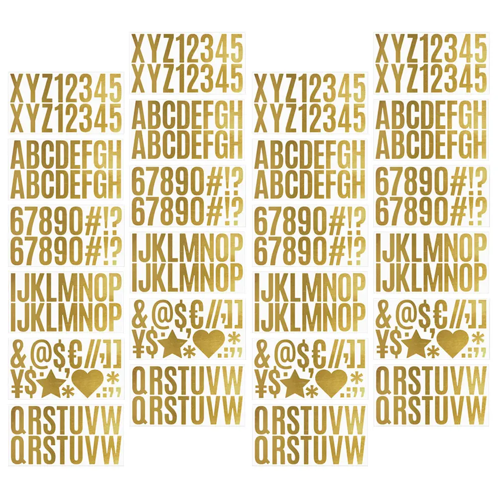 

4Sets Alphabet Stickers Vinyl Adhesive Multi-Use Removable Number Stickers for Crafts Journal Scrapbooking DIY Decorative