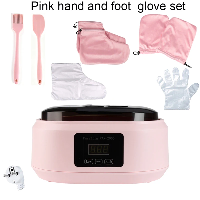 Roze paraffinewasapparaat met digitale temperatuurregeling, wasverwarmer voor hand- en voetbad, hydraterende paraffinewasbadset