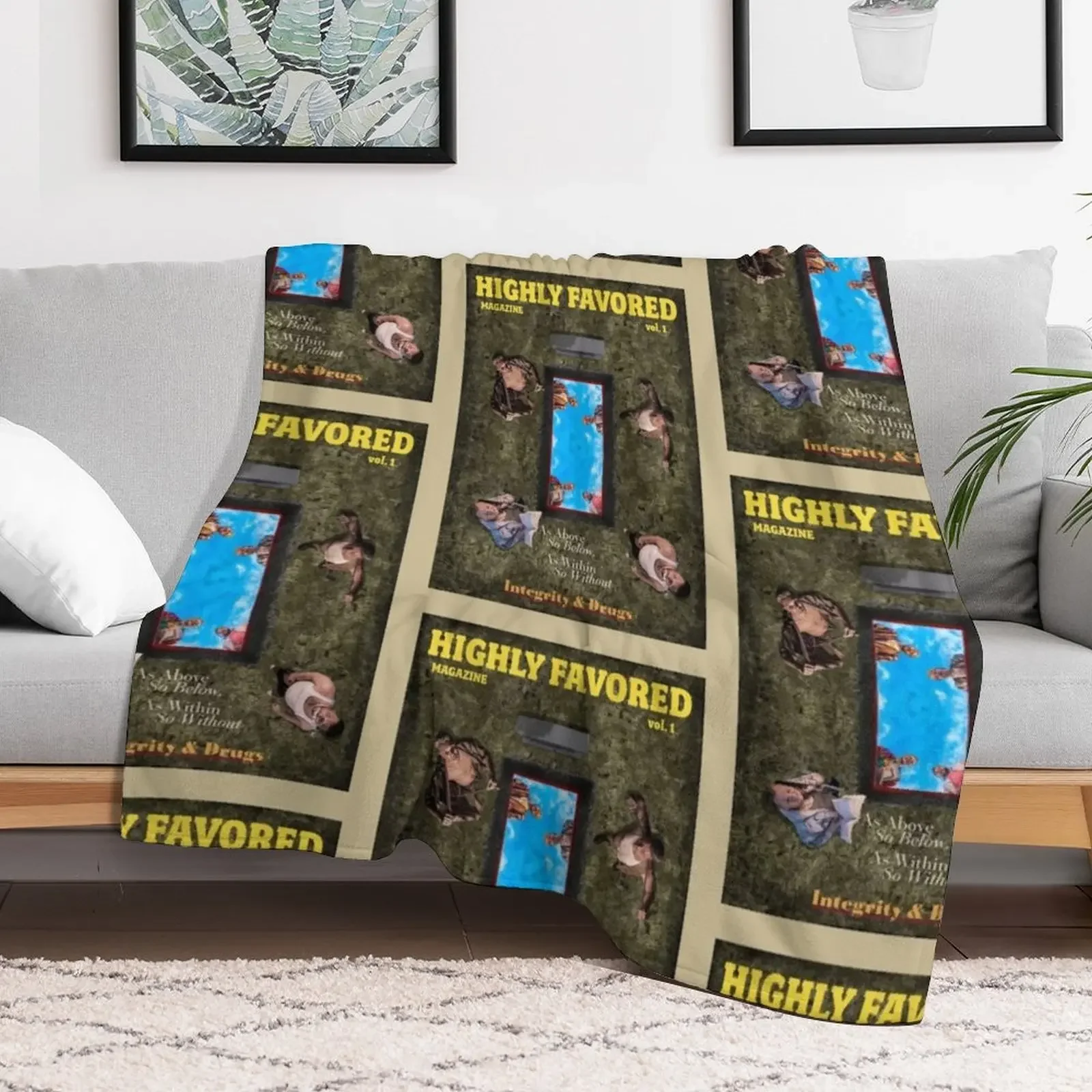 Highly Favored Magazine vol 1 Cover Art Throw Blanket valentine gift ideas Summer Beddings Personalized Gift Soft Beds Blankets