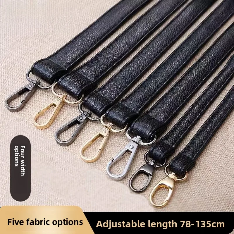 New Women\'s Black Leather Bag Strap Crossbody Single Shoulder Sling Long Strap School Bag Backpack Accessory Handbag Strap