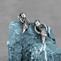 Fashion Eagle Head Skull Drop Earrings For Men Hip Hop Biker Rock Punk Style Earrings Vintage Animal Skeleton Jewelry Wholesale