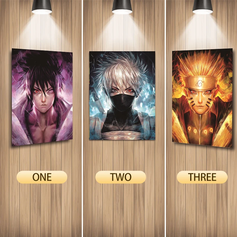 Naruto Anime 3D Lenticular Poster  Sasuke/ Kakashi Customize 3D Flip Picture Room Decoration Art Mural Home Decor Gift Posters