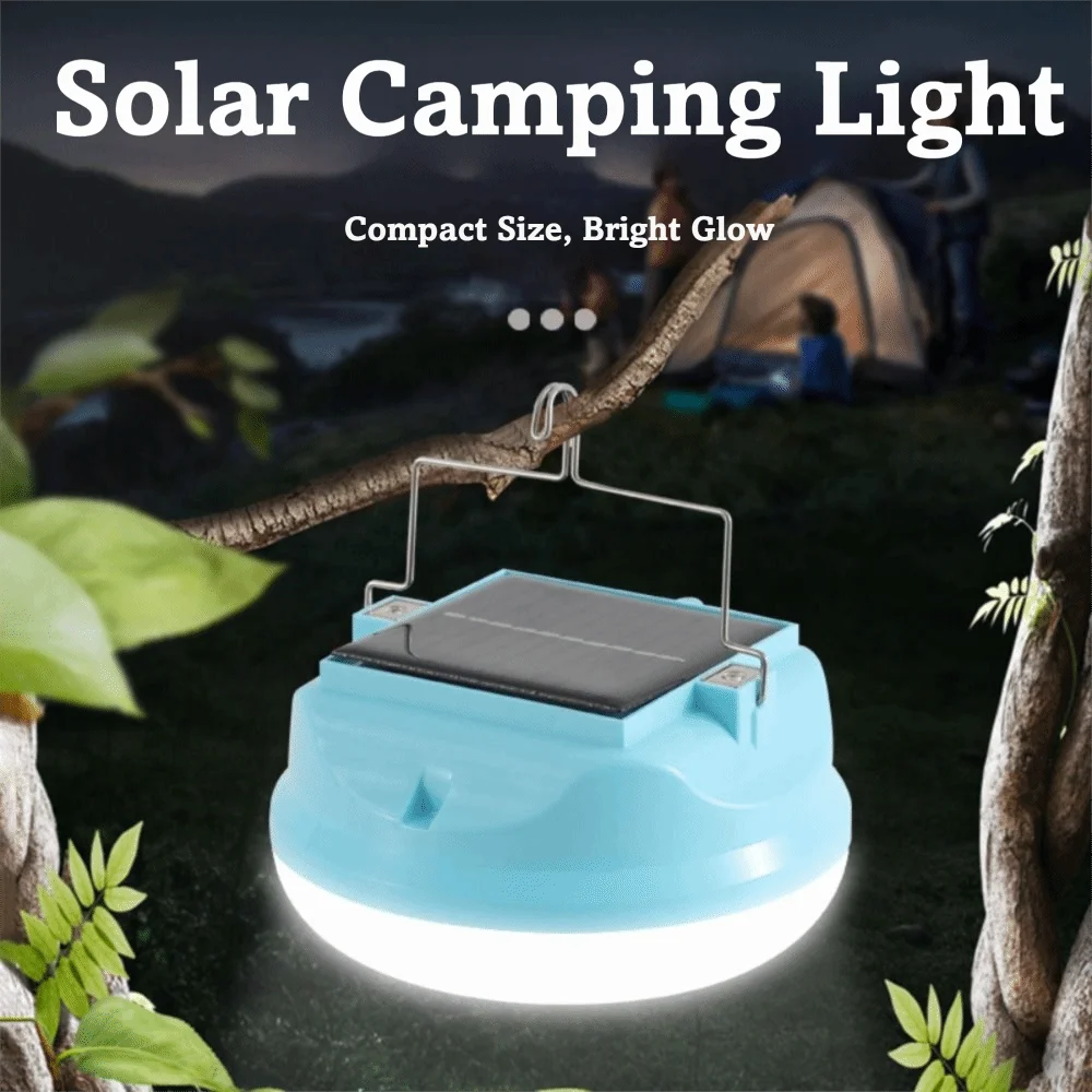 

3 Lighting Modes Solar Powered LED Camping Light Waterproof Emergency Use Solar Bread Light Quick Hook Magnet Adsorption