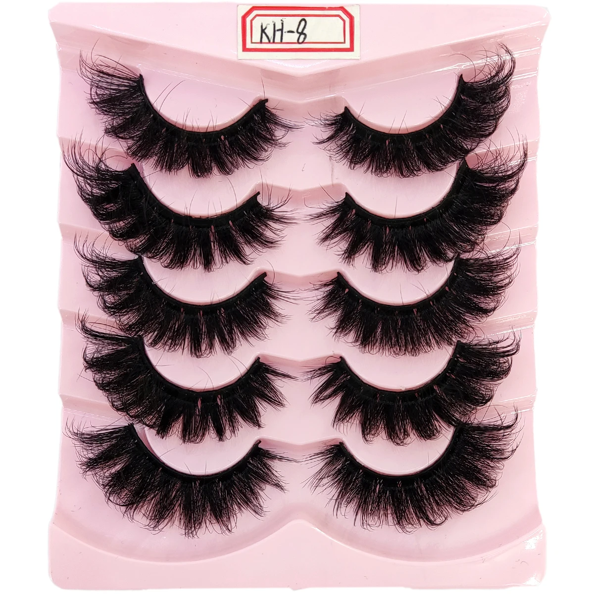 HBZGTLAD new 5 pairs of natural long 3D artificial mink fur fluffy curled false eyelashes makeup natural eyelashes extended eyel