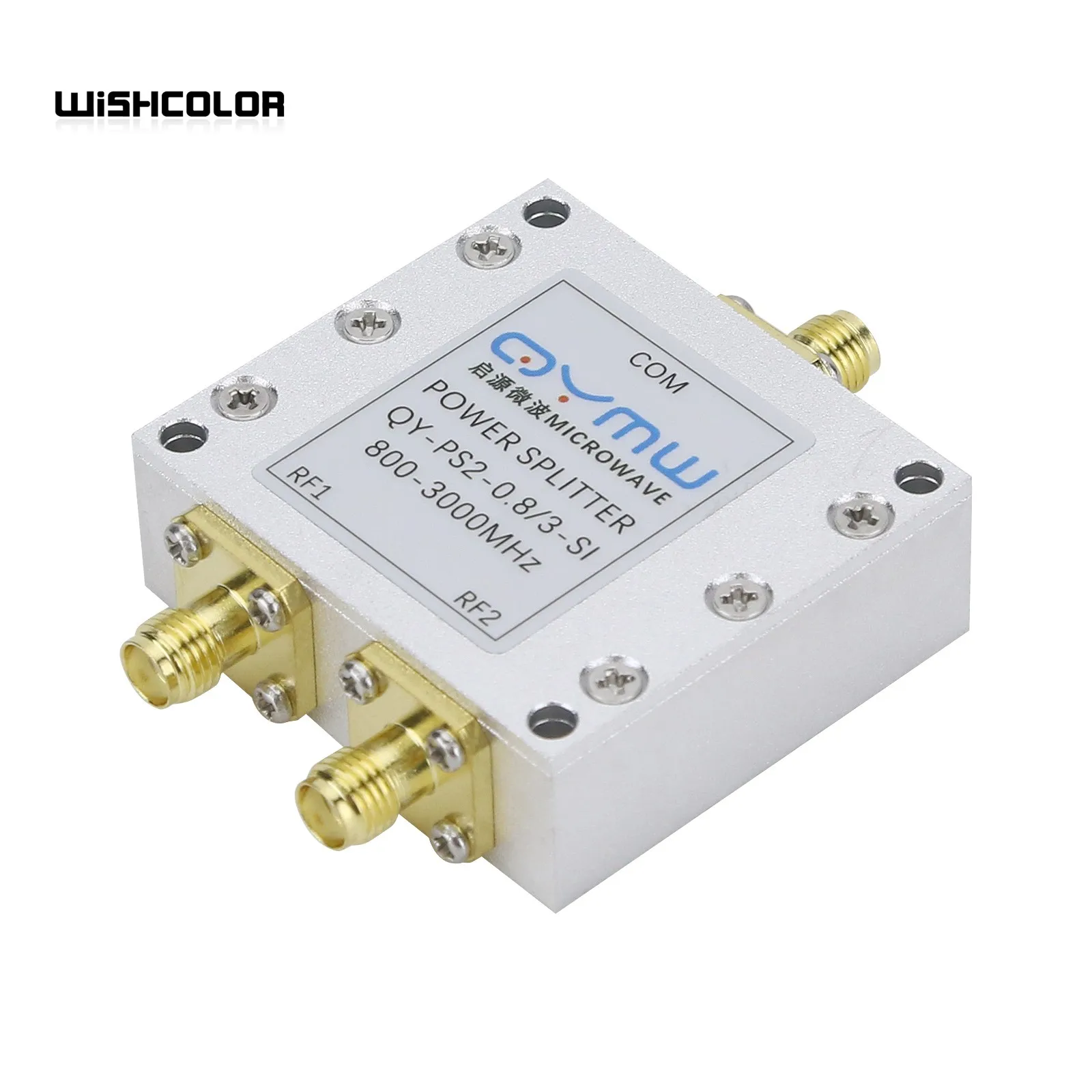 Wishcolor QY-PS2-0.8/3-SI 800-3000MHz 2-Way RF Power Splitter 0.8-3GHz RF Power Combiner with SMA Connector