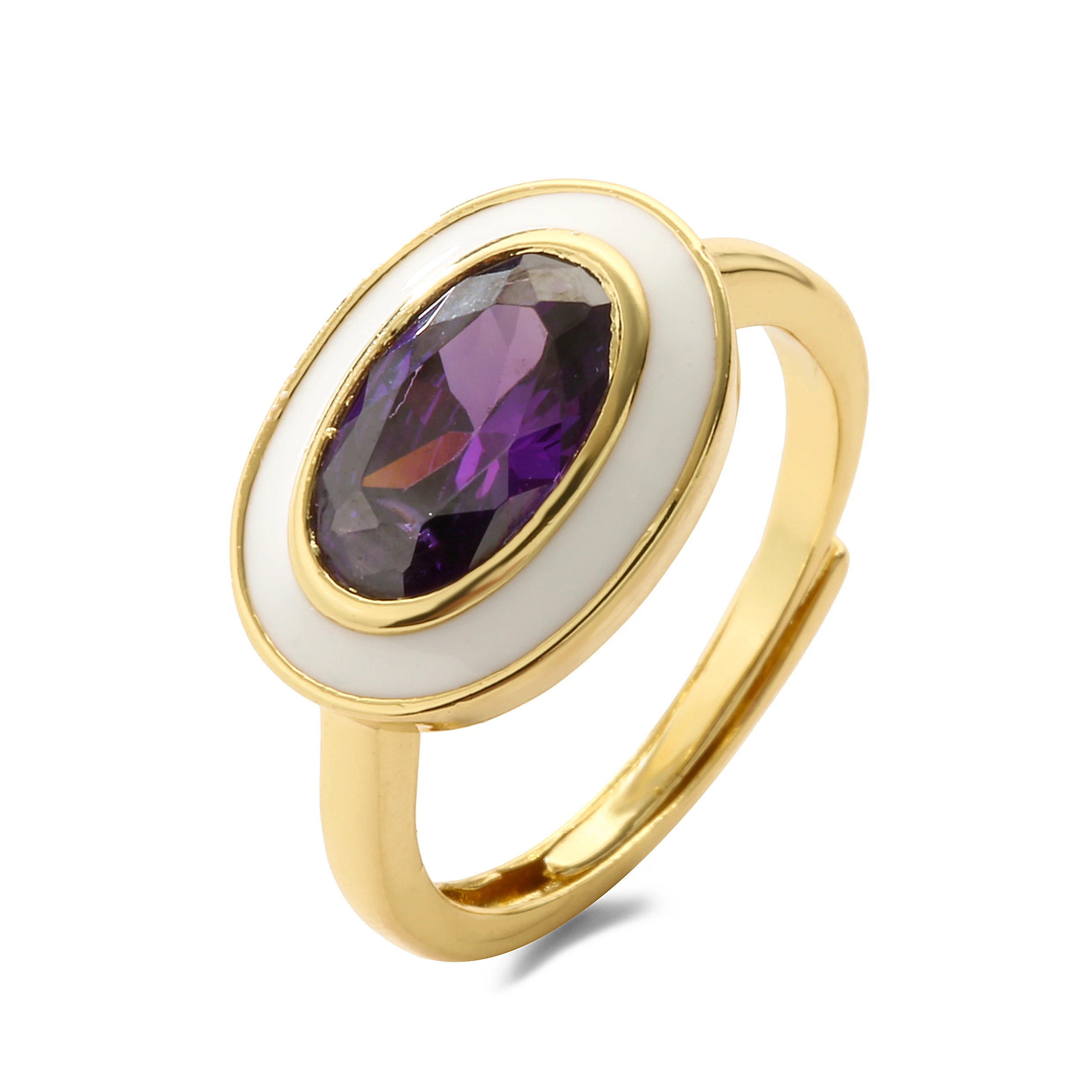 HECHENG, New Colorful Neon Enamel Open Adjusted Finger Ring For Women Fluorescent Fashion Copper Zircon Jewelry Wholesale