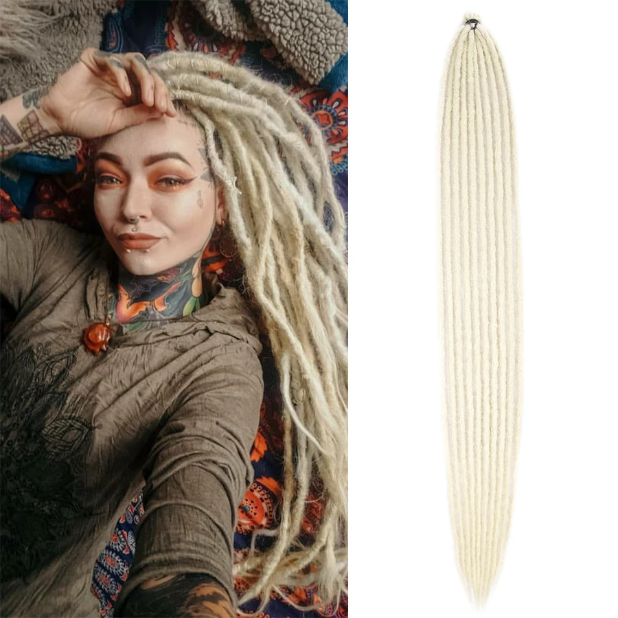 Reggae Dreadlocks Synthetisches Flechthaarteil Weiches, hautfreundliches Häkelhaar Knotenlose Flechthaarverlängerung Exotica Nu Locs – Detail 12