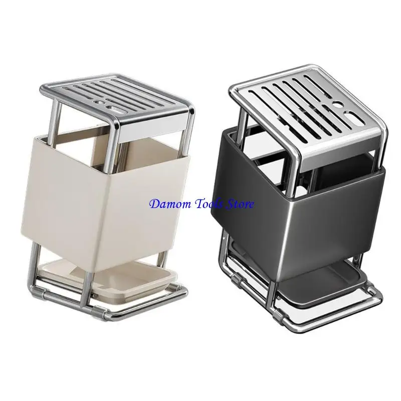 57BE Compact Kitchen Cutlery Organizes Slant Slot Multifunction Storage Shelf Stylish Slanted Cutlery Dock Space Efficient