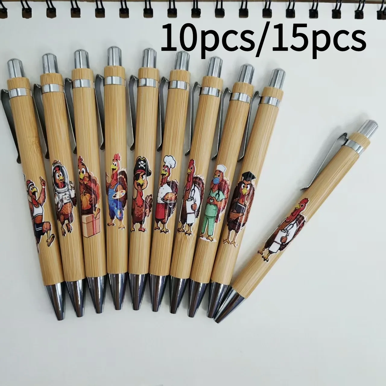 

10pcs/15pcs Multiple Thanksgiving Turkey Professional Styles Press Gift Pen Student Writing Signature
