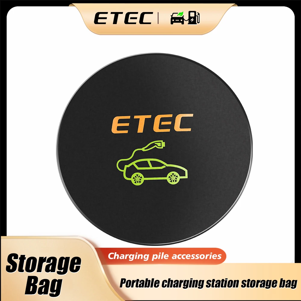 ETEC EV Car Charging Cable Storage Carry Bag For Electric Vehicle Charger Plugs