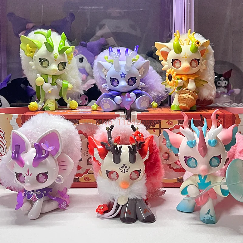 

Awake Toys Cup Rabbit Flower Dragon Blind Box Authentic Out Of Print Cute Figurine Desktop Ornament Model Toys Collectible Gift