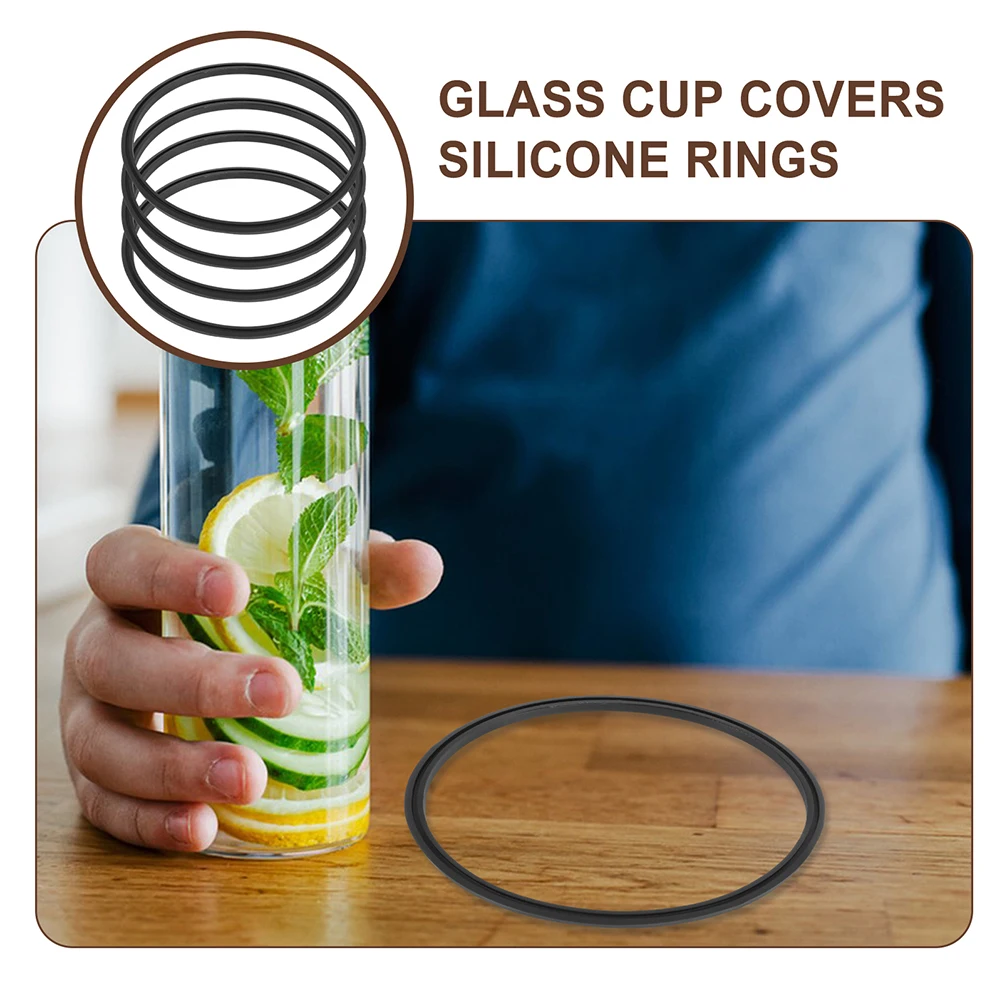 

6Pcs Silicone Sealing Rings for Bottle Lids Replacement Flexible Elastic Leak Proof Seal Insulated Bottle Supplies