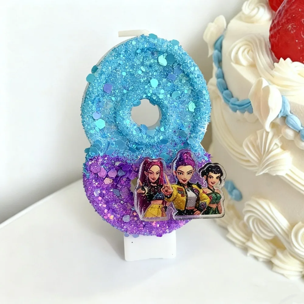 케이팝 데몬 헌터 캔들 번호 어린이 생일 파티 생일 케이크 장식 베이비 샤워 파티 선물 용품