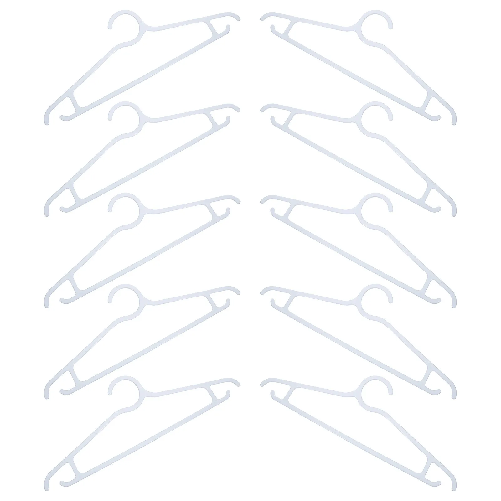10pcs Non-Slip Short-Neck Plastic Clothes Hangers for Sweaters, Jackets & Daily Use – Durable Closet Organizer