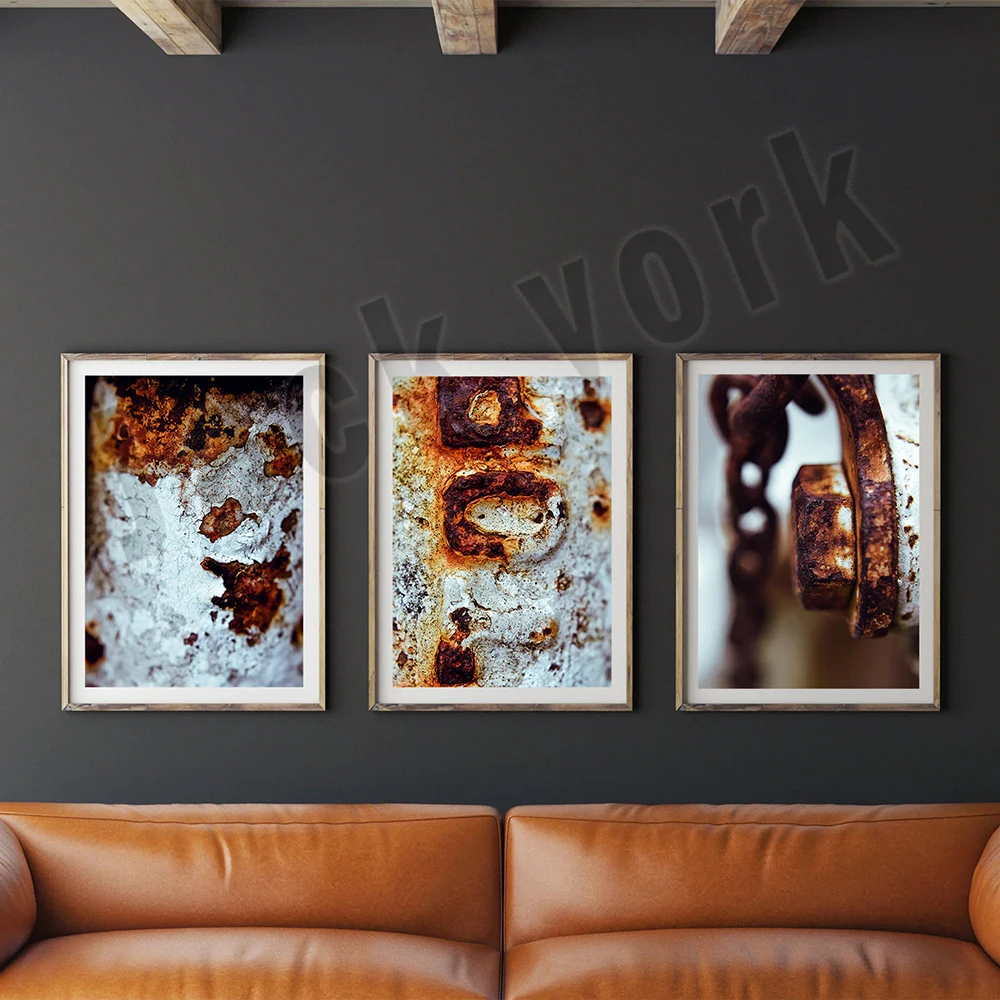 Impresión de fotos de óxido, textura de óxido, impresión de imágenes de textura grunge, arte de pared moderno, póster de arte urbano, fondo de fotografía, decay