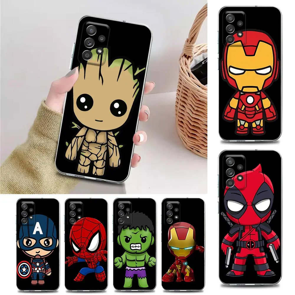 Marvel Iron Man Groot Spiderman Case For Samsung Galaxy A57 A37 A17 A07 A56 5G A36 A26 A16 A06 A55 A35 A25 A15 A54 A34 A73 Cover