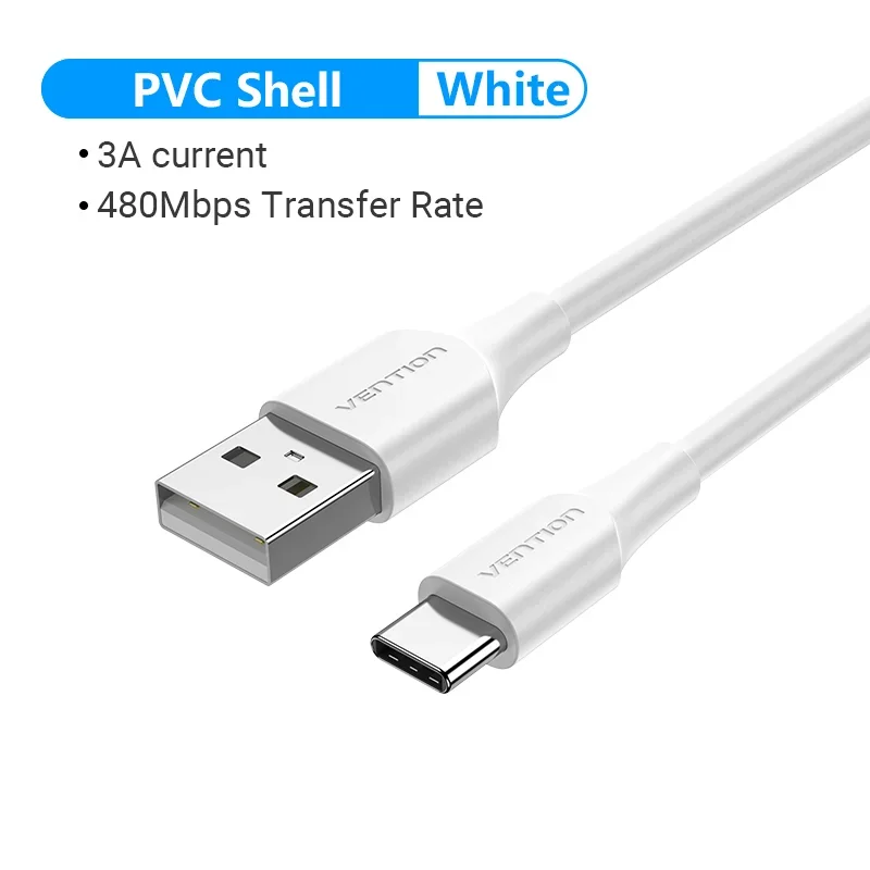 Ventie USB C-kabel Type C-kabel 3A Snel opladen USB-kabel voor iPhone 15 Samsung Xiaomi 11 Pro USB C Data-oplaadkabel USB
