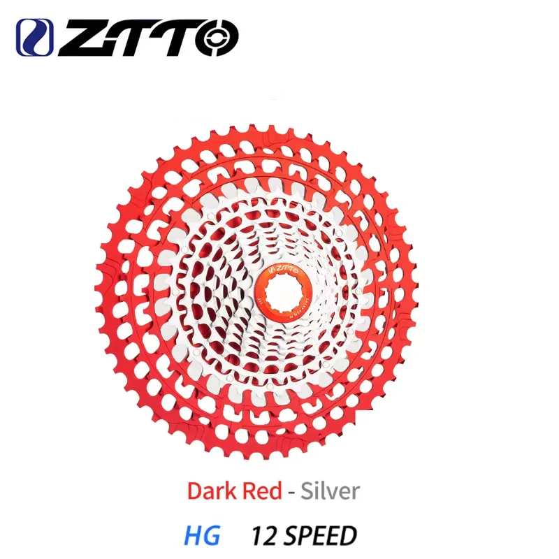 

ZTTO Dark Red-Silver MTB Bike 12-Speed Cassette Super Lightweight CNC 11-46T 11-50T 11-51T HG SLR3 K7 Universal Spokets