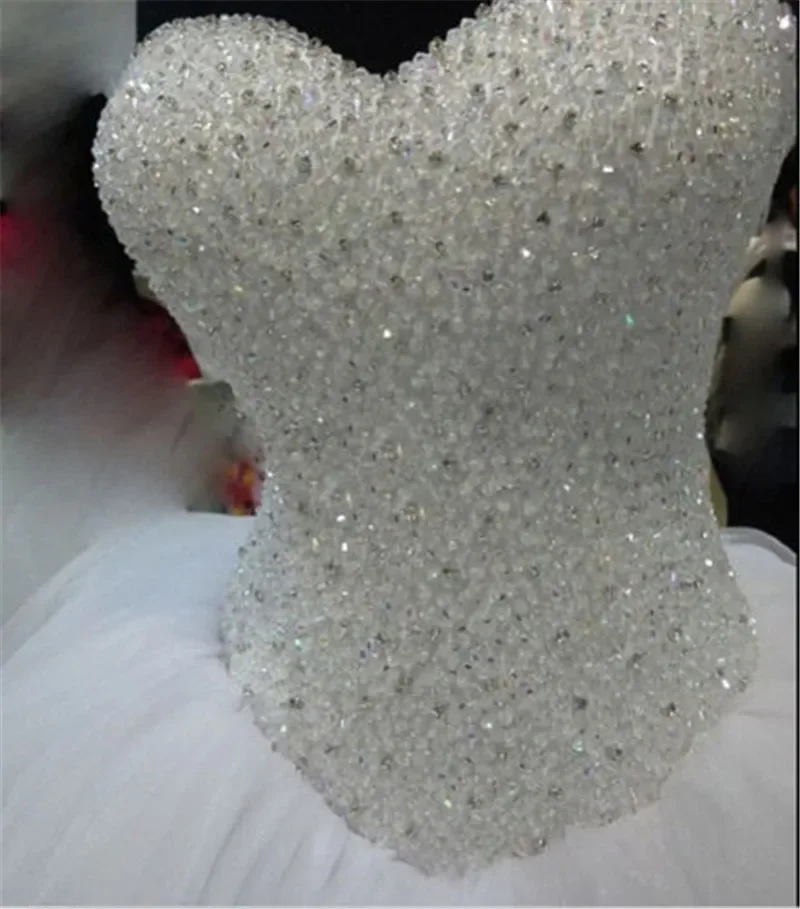 New Simple White Puffy Ball Gown Sweetheart Weddress Dresses Party Dress Special Occasion Dresses Sweet 16 Vestido Longo
