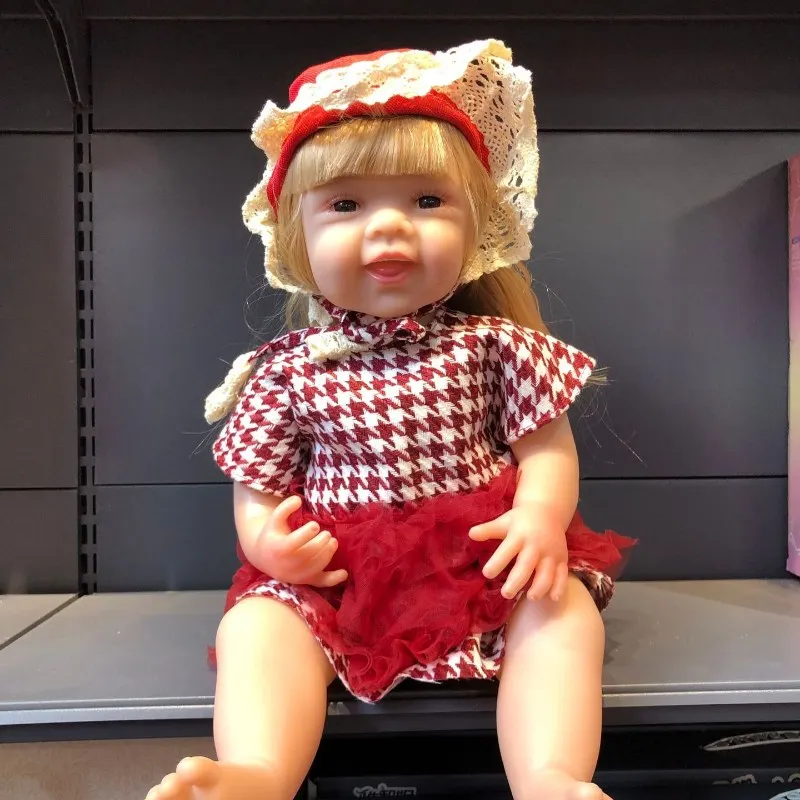 Lalka Reborn 55 cm, 3D, wysoka jakość kolorów, zmywalna, całe ciało z miękkiej gumy, biomimetyczna, realistyczna lalka niemowlę, lalka reborn.