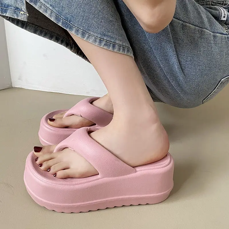 Comwarm-Tongs d\'extérieur pour femmes, sandales à plateforme, chaussures de plage confortables pour la maison, nouvelle collection 2024