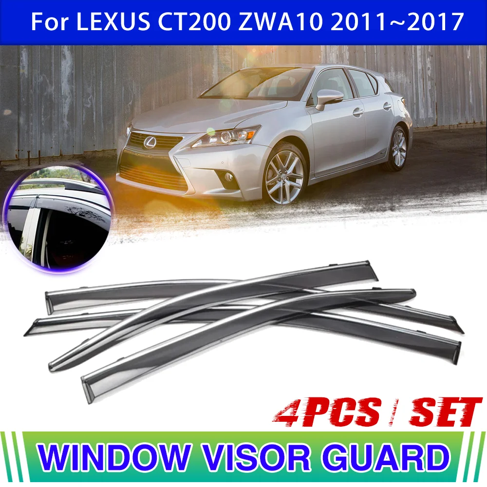Car Window Visor For LEXUS CT 200h ZWA10 CT200 2011~2017 2012 2013 2014 Vent Awning Sun Rain Guard Cover Deflectors Accessorie