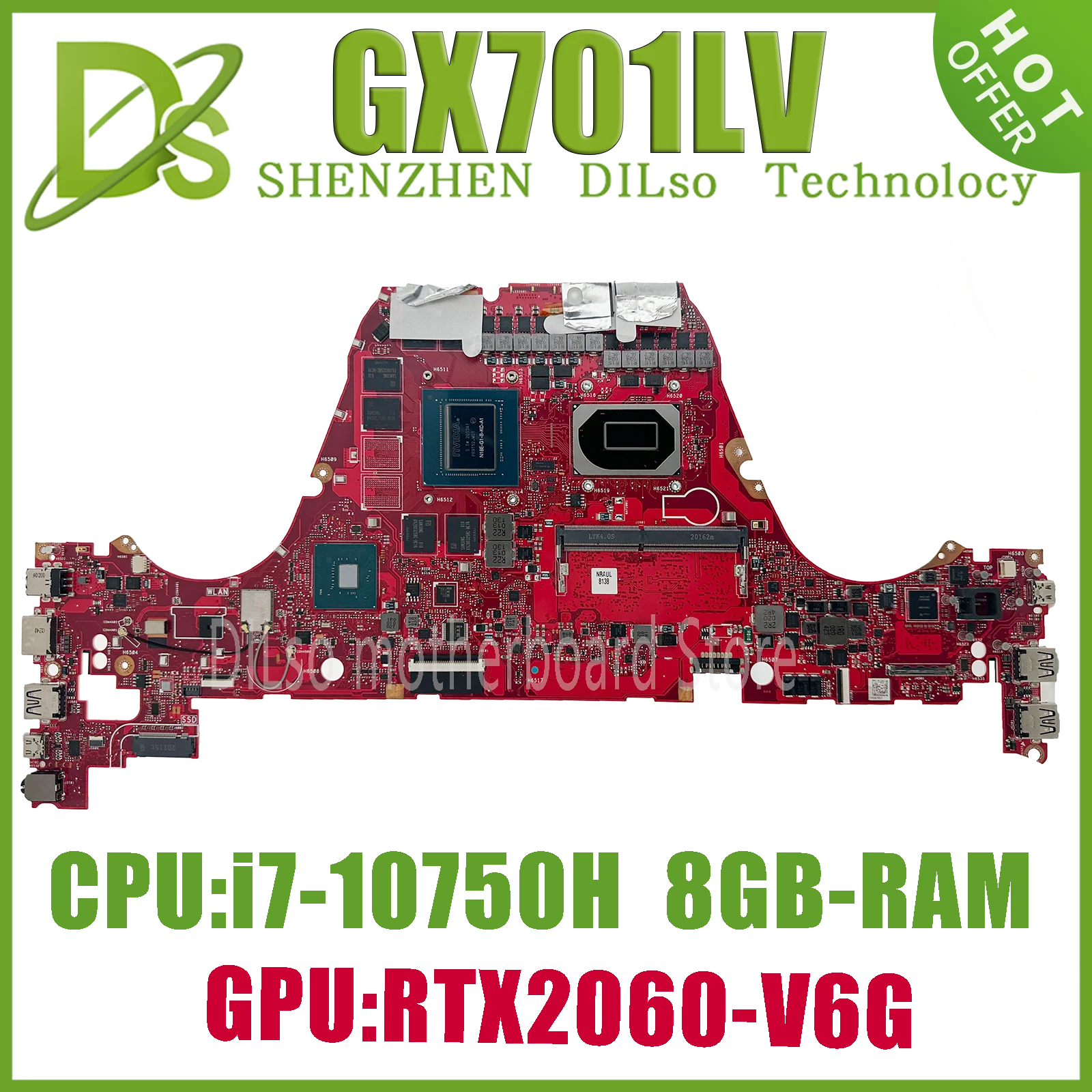 

Материнская плата KEFU GX701LXS для Asus Zephyrus S17 GX701LXS GX701LV, материнская плата для ноутбука с i7-10750H RTX2080 RTX2060, 8 ГБ ОЗУ, 100% тест