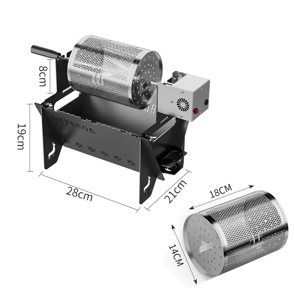 Outdoor Portable Foldable 220V Electric Rotating Barbecue Grill Automatic Rotary Cage Roaster Cooking Machine view 6