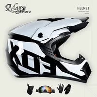 Regalo gratuito incluido - Casco todoterreno con certificación DOT - Para adultos y niños - Ideal para carreras de descenso y MX