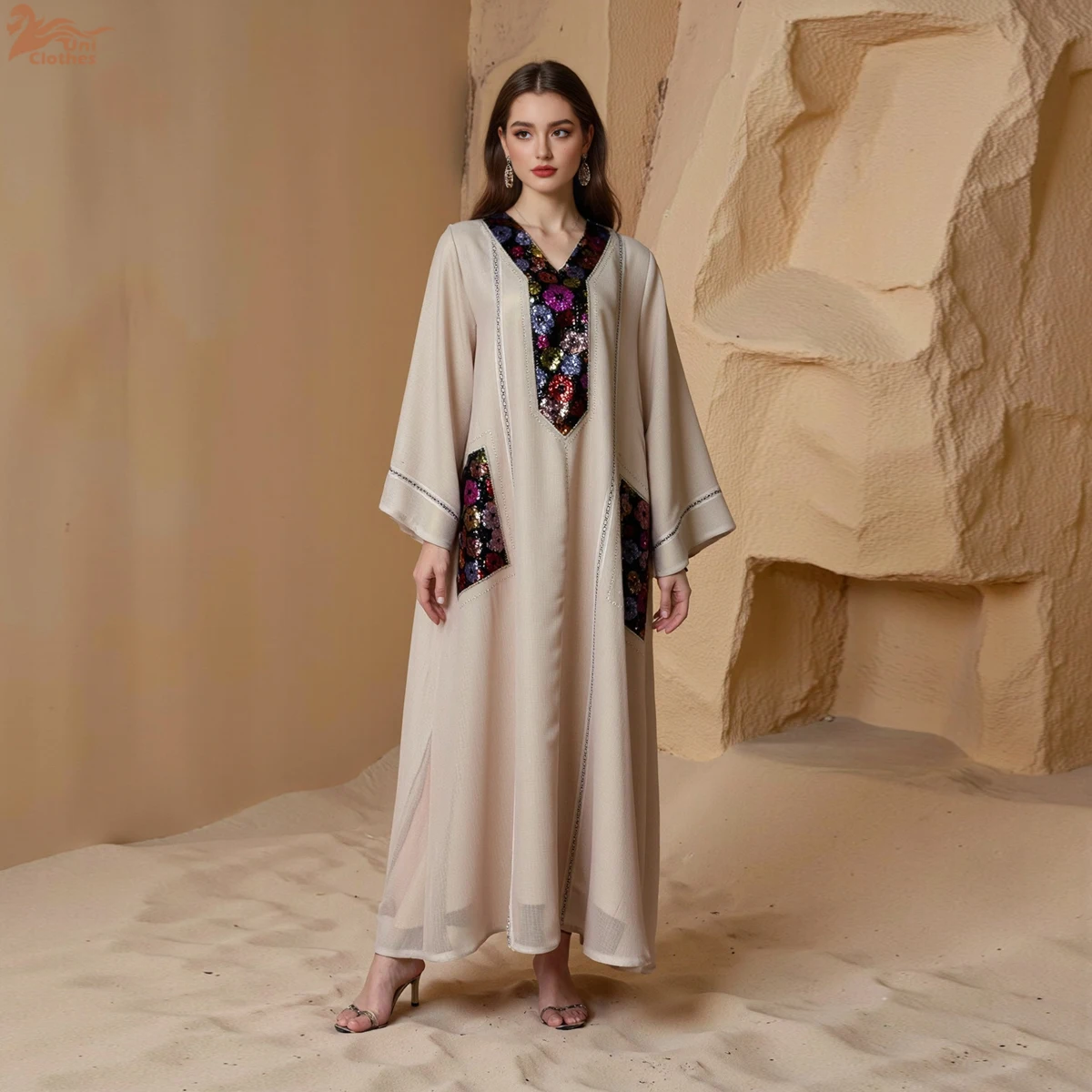 

Роскошное платье Абая в Дубае, элегантное Ближневосточное женское вечернее платье Джалабия Рамадан, исламский наряд для отпуска, новый турецкий марокканский кафтан