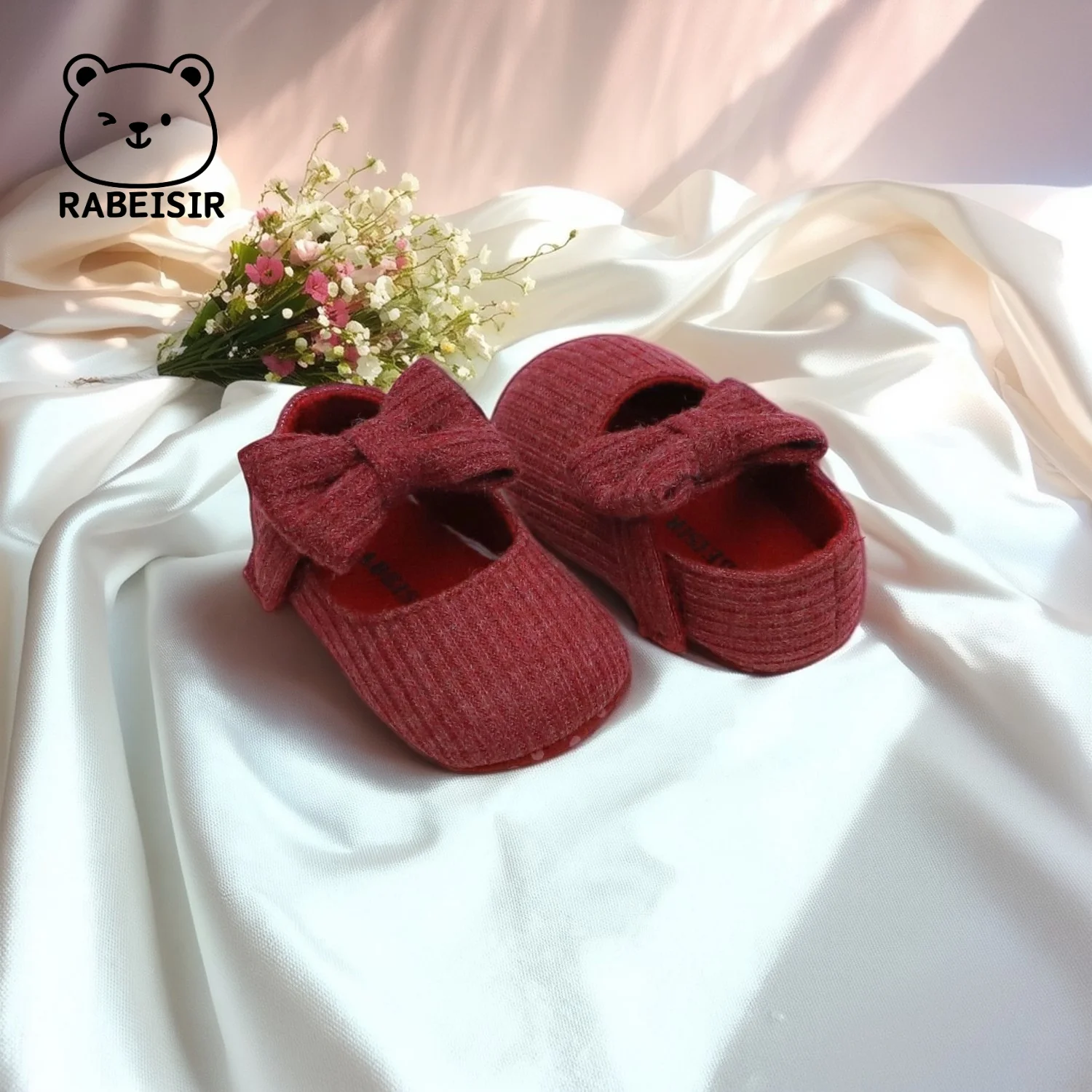 أحذية أطفال، أحذية مسطحة، أحذية مشي للأطفال، نعل ناعم، مضاد للانزلاق، 0-6-12-18، ملابس زفاف على طراز الأميرة