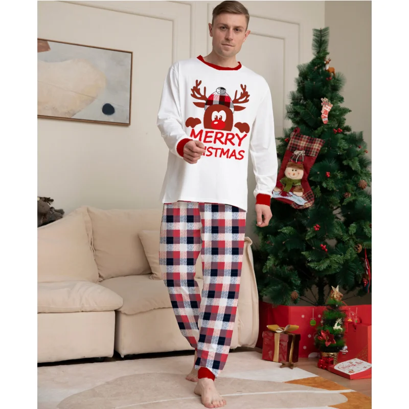 2024 Merry Christmas Print Pajamas Women Men Boys Girls Clothing Set Family Matching Outfits Soft Cute Pyjamas 2 Pieces Sets NEW