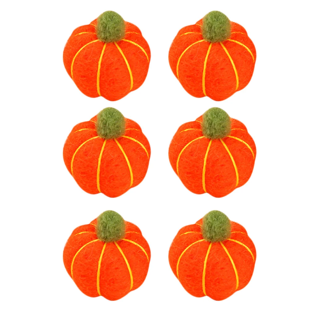 

6Pcs Felt Pumpkin Pendant Garland Wool Felt Balls Durable Halloween Nursery Craft Decoration Banner Pumpkin Garland