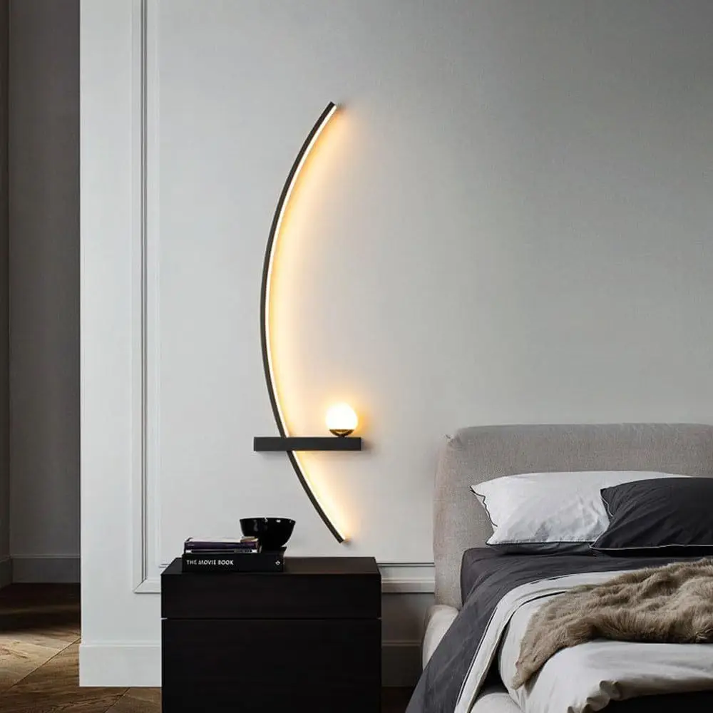 2pcs Bedroom Wall Lights, 31.5in LED Warm Light Wall Lamps for Bedroom, Modern Wall Sconces Set Of Two, Wall Sconces Wall Lights