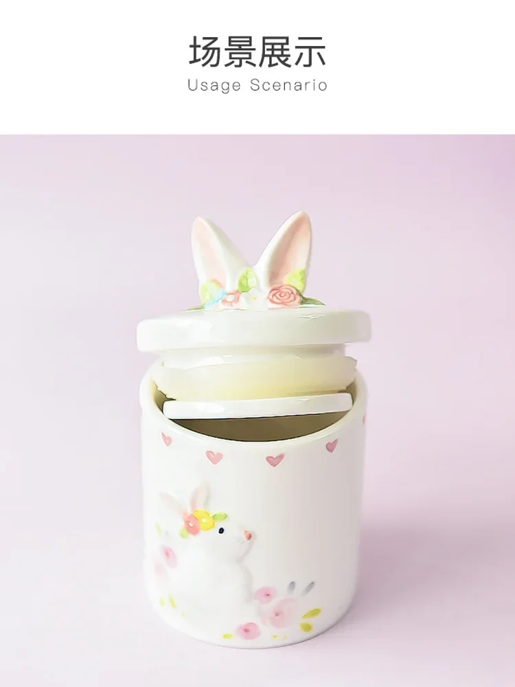 Rabbit's deceased ashes box, sacrificial paper burning, cute cat and dog ashes jar, sealed, moisture-proof, pet cremation